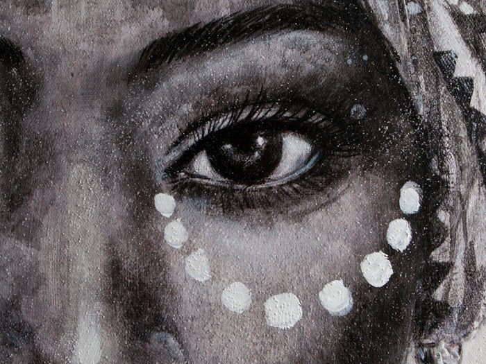 Tablou acrilic canvas alb-negru Tazma 90x120 cm femeie Africa, 207393 - Schuller [5]