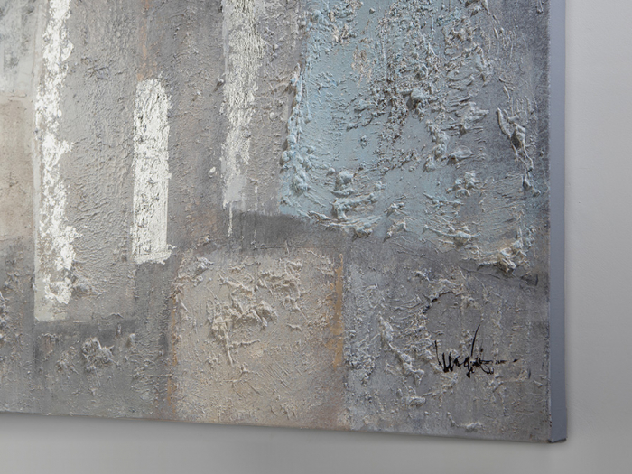 Tablou acrilic canvas Planos 130x130 cm, detalii frunze argintii, 567312 - Schuller [3]