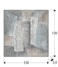 Tablou acrilic canvas Planos 130x130 cm, detalii frunze argintii, 567312 - Schuller [4]