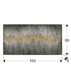 Tablou acrilic canvas Sendero 160x80 cm design abstract gri cu foita aurie, 285179 - Schuller [5]