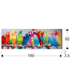 Tablou acrilic canvas Tropic 180x60 papagali colorati, 772518 - Schuller [2]