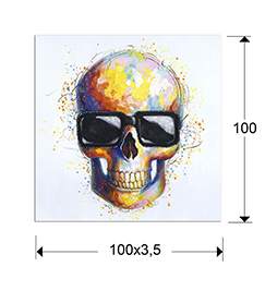 Tablou acrilic Catrina 100x100 cm cu craniu colorat, 531973 - Schuller [3]