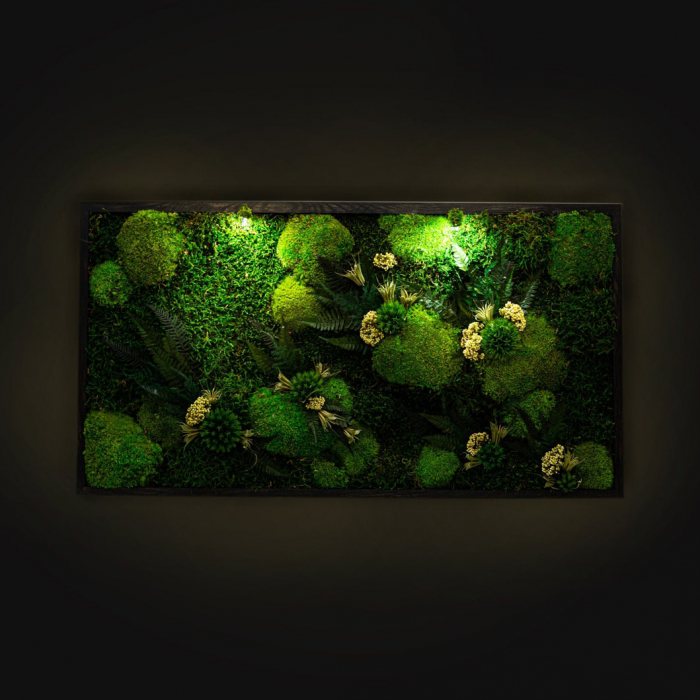 Tablou cu muschi naturali stabilizati si flori criogenate Forest Feeling, diverse dimensiuni, TB11VER_30x60 - Lacraru [3]