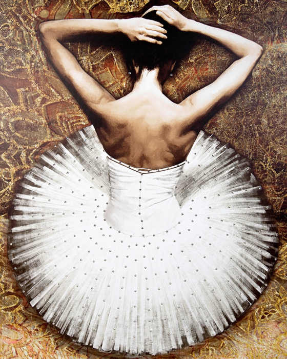 Tablou Decorativ Ballerina 1 100x3x120 cm, Negru, Auriu - King Home [3]