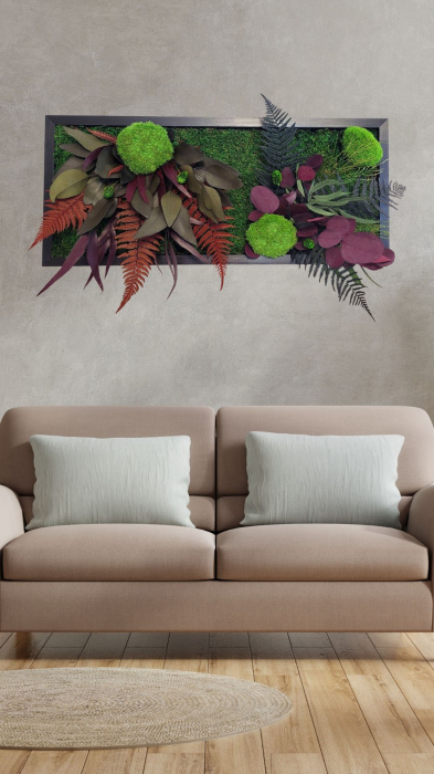 Tablou decorativ cu plante si muschi verzi Green Fantasy II diverse dimensiuni, TB30MP_30x70 - Lacraru [5]