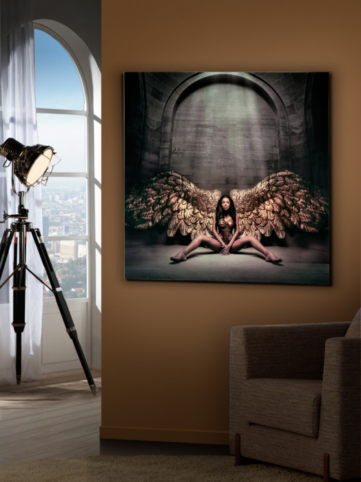 Tablou decorativ print pe sticla securizata Angel caido 100x100 cm, femeie inger, 769932 - Schuller [2]