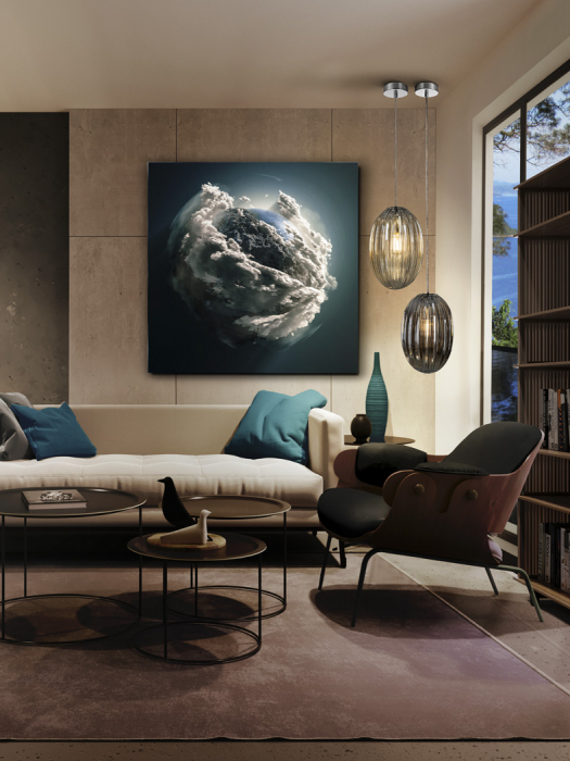 Tablou decorativ print pe sticla securizata Madre Tierra 100x100 cm, 948135 - Schuller [2]