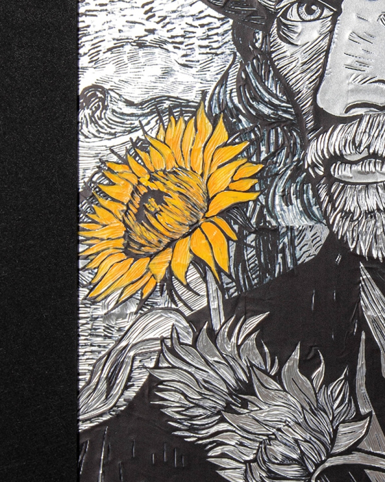 Tablou Decorativ Van Sunflower 96x3x121 cm, Negru - King Home [4]