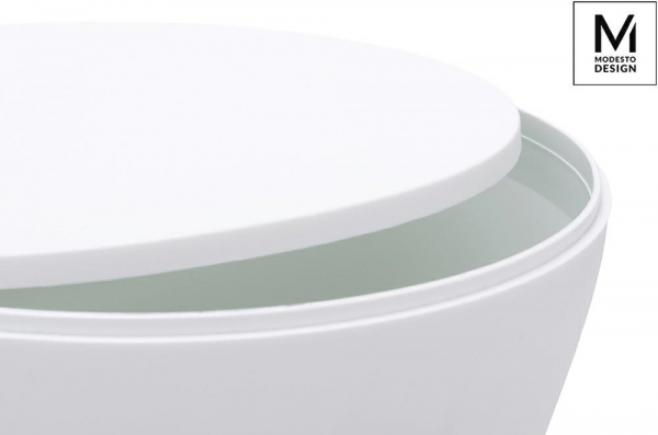 Taburet alb/negru Giro cu spatiu depozitare 30x30 cm, polipropilena, PP612.WHITE - King [3]
