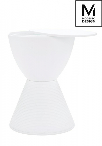 Taburet alb/negru Giro cu spatiu depozitare 30x30 cm, polipropilena, PP612.WHITE - King [2]