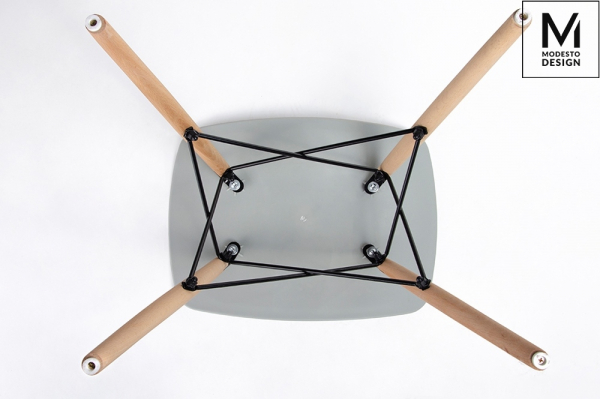 Taburet Alki 48x39 cm, stil scandinav, diverse culori, polipropilena/lemn masiv fag, M002.WHITE - King [17]
