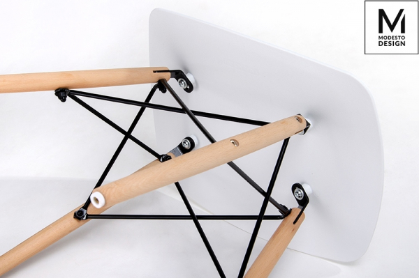 Taburet Alki 48x39 cm, stil scandinav, diverse culori, polipropilena/lemn masiv fag, M002.WHITE - King [3]