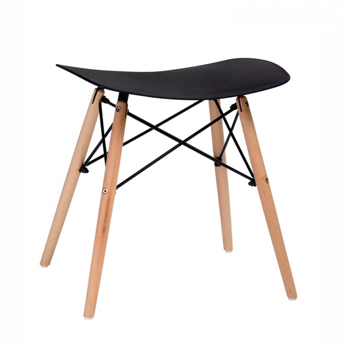 Taburet Alki 48x39 cm, stil scandinav, diverse culori, polipropilena/lemn masiv fag, M002.WHITE - King [11]