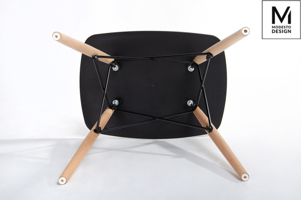 Taburet Alki 48x39 cm, stil scandinav, diverse culori, polipropilena/lemn masiv fag, M002.WHITE - King [13]