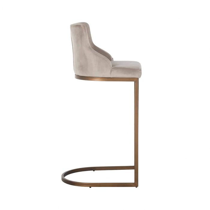 Taburet de bar Bolton Bolton kaki catifea / aur periat ignifugat (FR-Quartz 903 Khaki), S4580 FR KHAKI VELVET - Richmond Interiors [2]