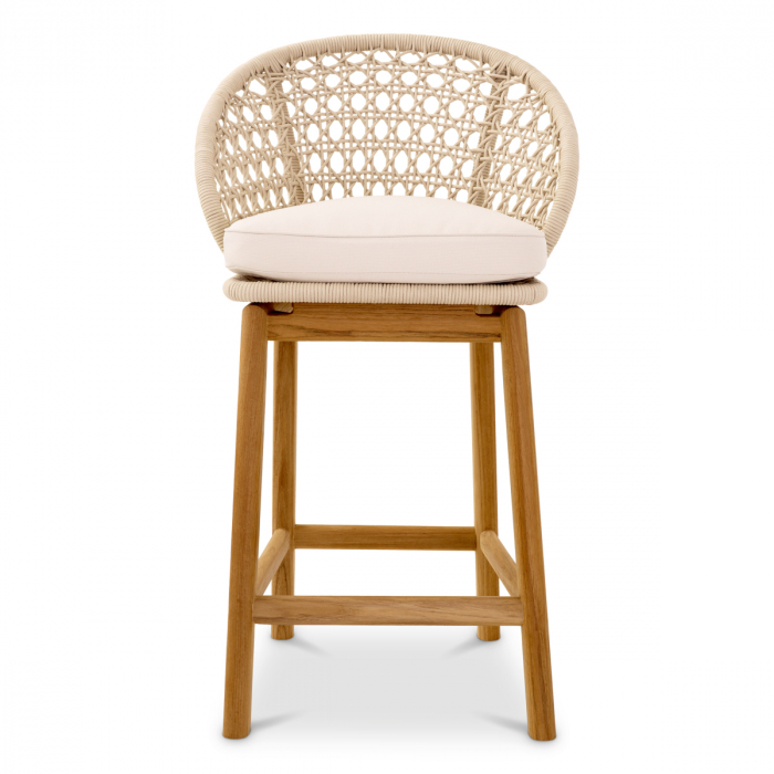   Taburet de bar exterior Trinity țesătură cremă flores alb-off 118369 EICHHOLTZ [2]