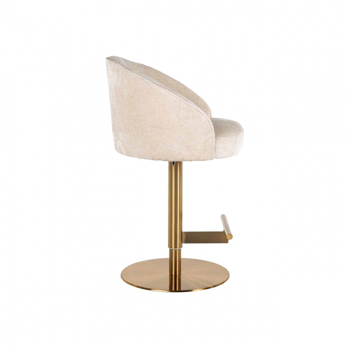 Taburet de bar Zabi pivotant chenil alb (Bergen 900 chenil alb), S4554 WHITE CHENILLE - Richmond Interiors [2]