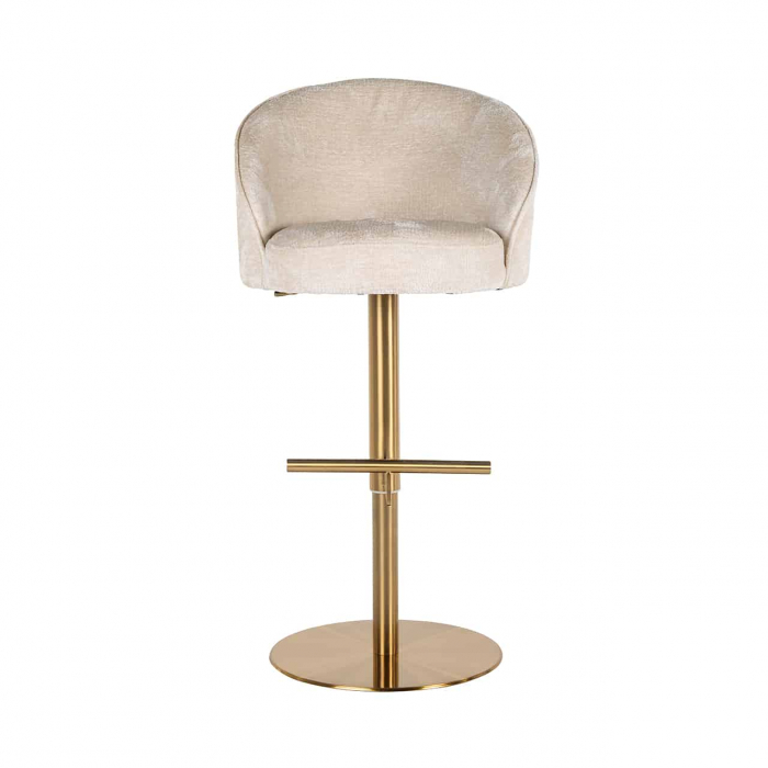 Taburet de bar Zabi pivotant chenil alb (Bergen 900 chenil alb), S4554 WHITE CHENILLE - Richmond Interiors [6]