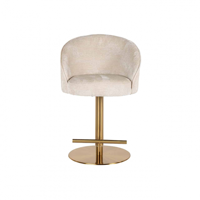 Taburet de bar Zabi pivotant chenil alb (Bergen 900 chenil alb), S4554 WHITE CHENILLE - Richmond Interiors [4]