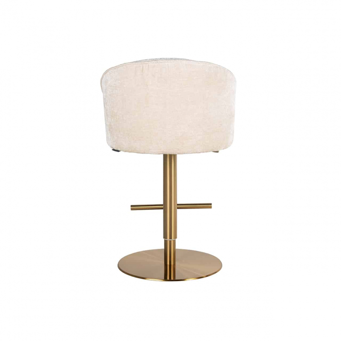 Taburet de bar Zabi pivotant chenil alb (Bergen 900 chenil alb), S4554 WHITE CHENILLE - Richmond Interiors [3]