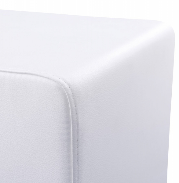 Taburet de design cub RUBIK alb 41x41 cm piele sintetică premium, LS00250WH - Kokoon [3]