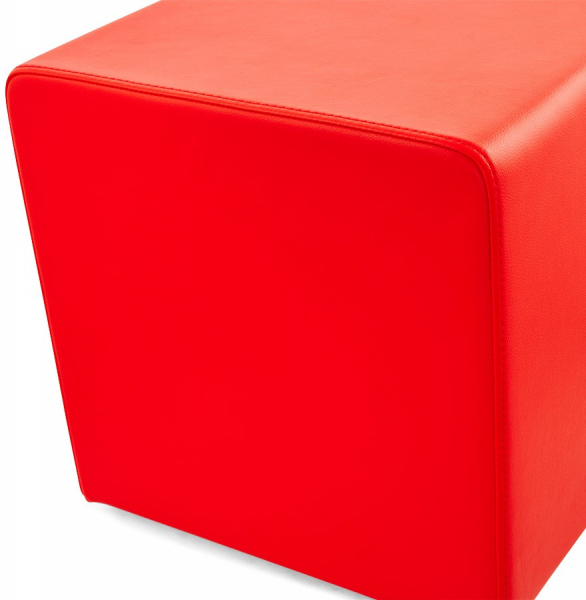 Taburet de design cub RUBIK rosu 41x41 cm piele sintetică premium, LS00750RE - Kokoon [3]