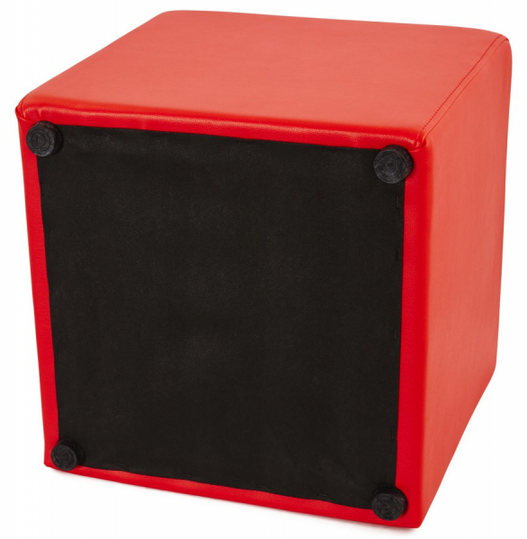 Taburet de design cub RUBIK rosu 41x41 cm piele sintetică premium, LS00750RE - Kokoon [7]