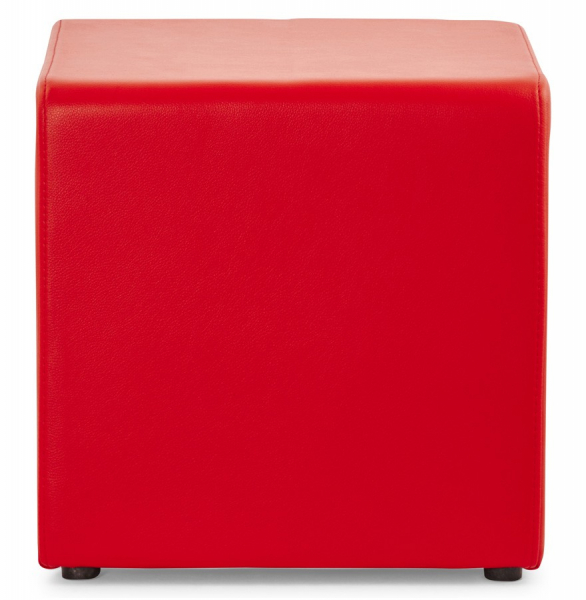 Taburet de design cub RUBIK rosu 41x41 cm piele sintetică premium, LS00750RE - Kokoon [2]