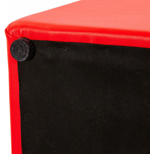Taburet de design cub RUBIK rosu 41x41 cm piele sintetică premium, LS00750RE - Kokoon [8]