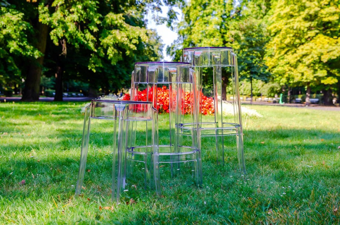 Taburet Charles 30x30x46 cm, Policarbonat Transparent - King Home [8]