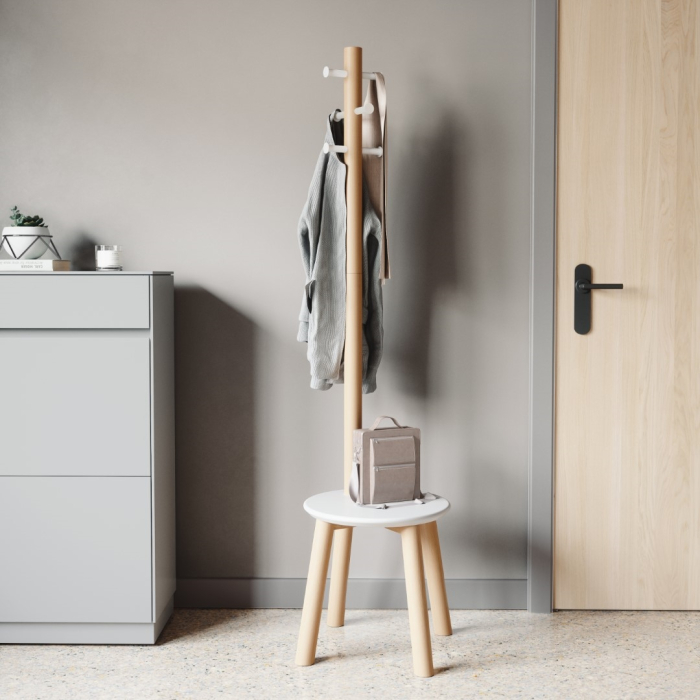 Taburet Pillar 50x50x165 cm, Alb/Natural - Umbra [5]
