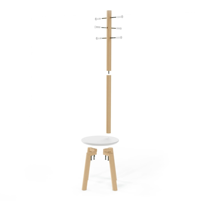 Taburet Pillar 50x50x165 cm, Alb/Natural - Umbra [3]