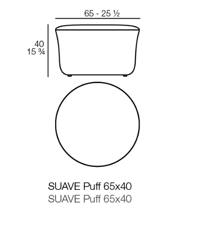 Taburet rotund exterior Suave, Ø65x40 cm, tesatura polipropilena, design modern, 67007 - Vondom [4]
