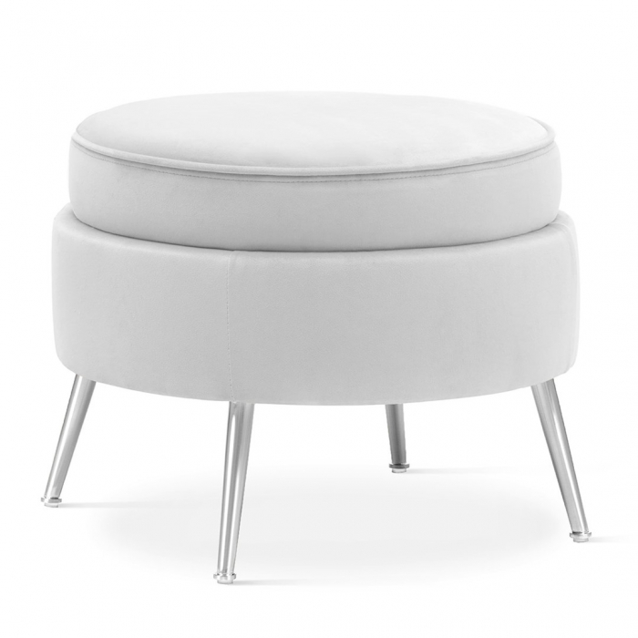 Taburet rotund personalizabil Chim, picioare metal auriu/crom, MUSZPOSTGR2XXXP - Atreve [2]