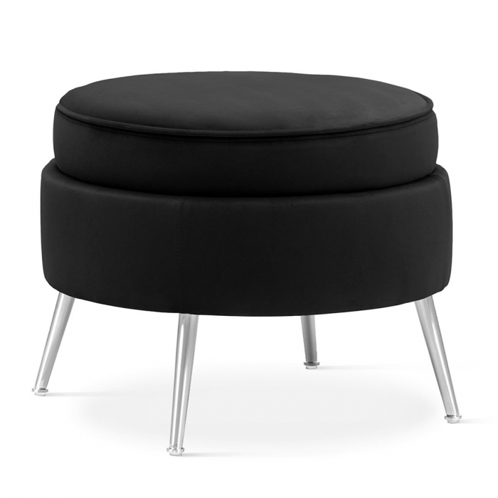 Taburet rotund personalizabil Chim, picioare metal auriu/crom, MUSZPOSTGR2XXXP - Atreve [6]