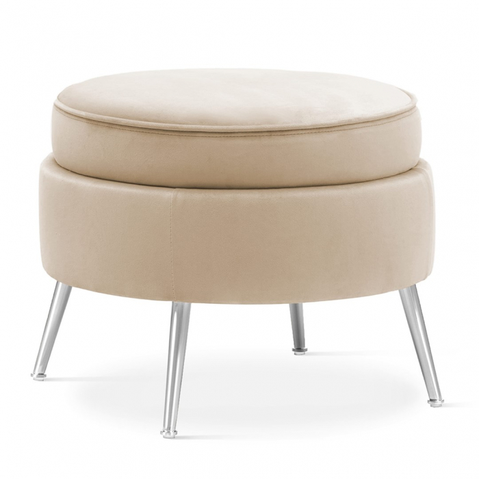 Taburet rotund personalizabil Chim, picioare metal auriu/crom, MUSZPOSTGR2XXXP - Atreve [4]