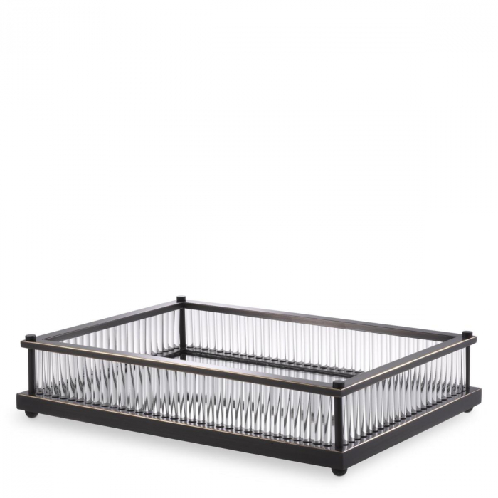   Tavă Cora rectangulară finisaj bronz evidențiat 115722 EICHHOLTZ [1]