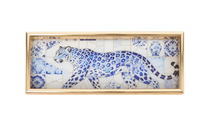 Tavă Decorativă Amazonia 10,9x27,9x3 cm, Sticlă și Plastic Albastru - SHP [3]