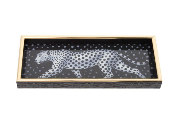 Tavă Decorativă Jungle 10,9x27,9x3 cm, Sticlă și Plastic Alb - SHP [3]