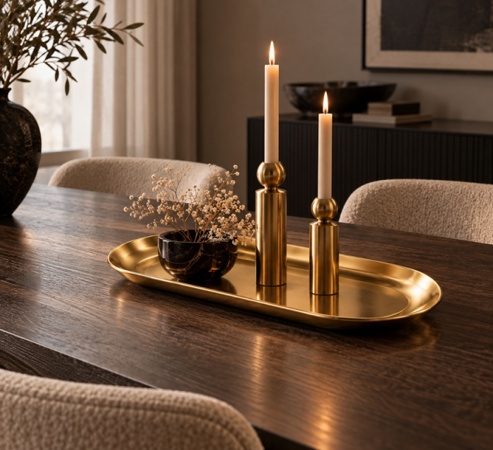 Tavă decorativă Midas M, Metal Auriu Lucios - SHP [3]