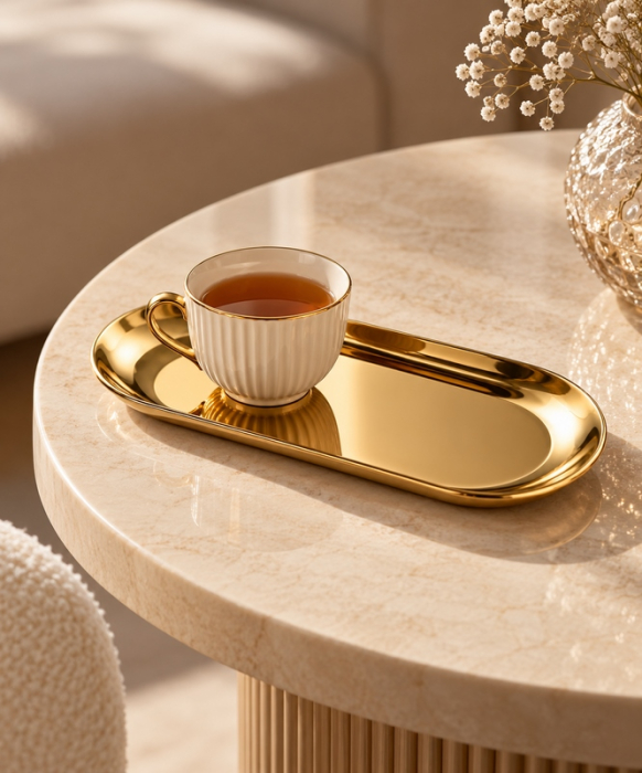 Tavă decorativă Midas S, Metal Auriu Lucios - SHP [2]