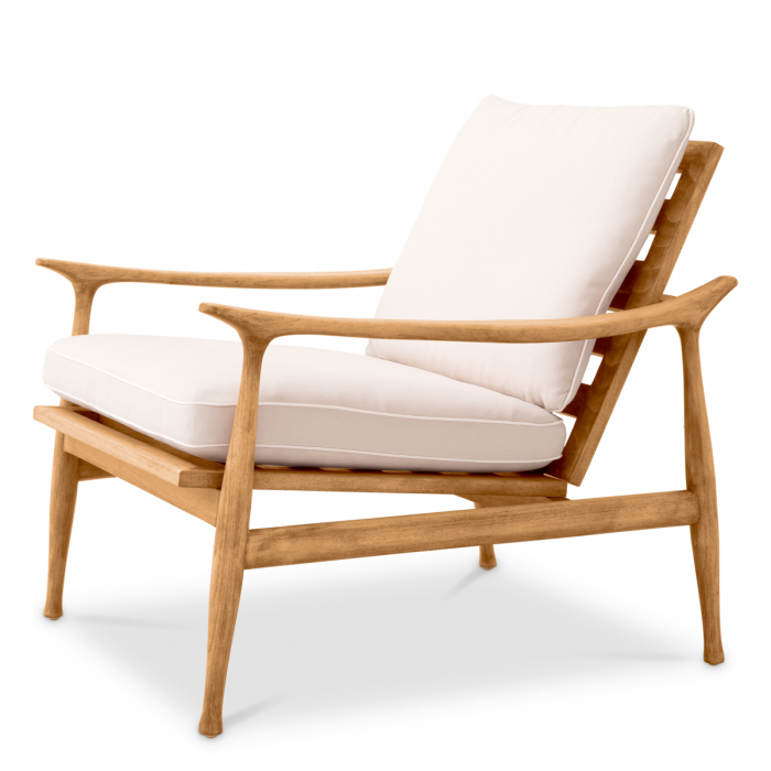   Scaun de exterior Manzo din teak natural flores alb-off incl. perne 116226 EICHHOLTZ [5]