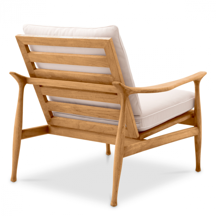   Scaun de exterior Manzo din teak natural flores alb-off incl. perne 116226 EICHHOLTZ [4]