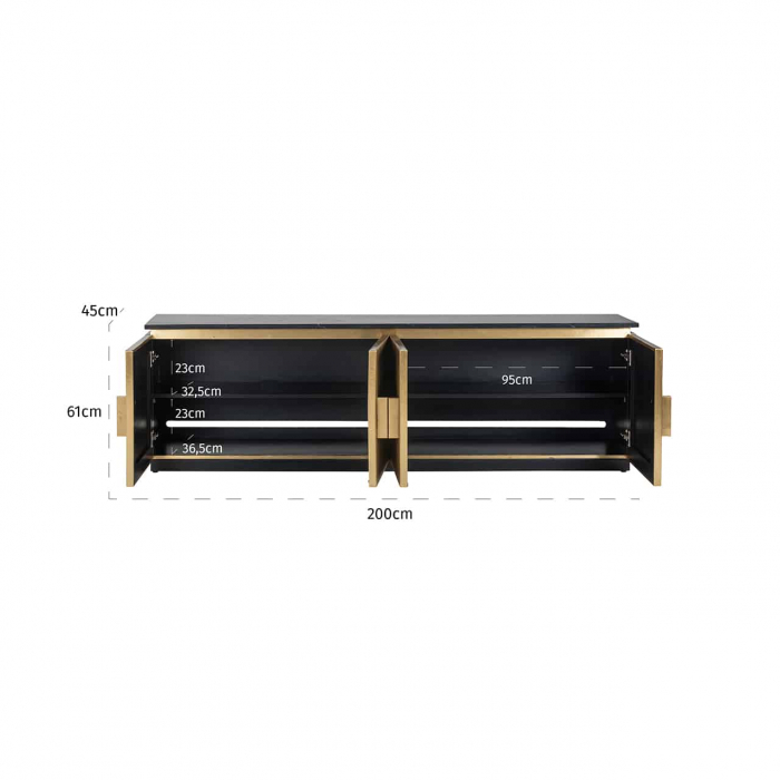 TV-Unit Ironville cu 4 uși (Gold), 7577 - Richmond Interiors [3]