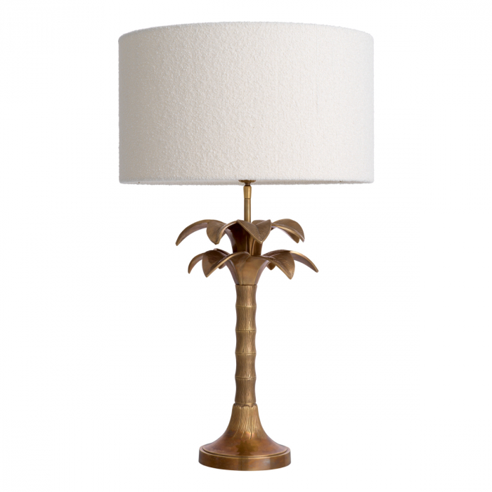   Lampă de masă Mediterraneo finisaj din alamă vintage cu abajur bouclé 116717 EICHHOLTZ [3]