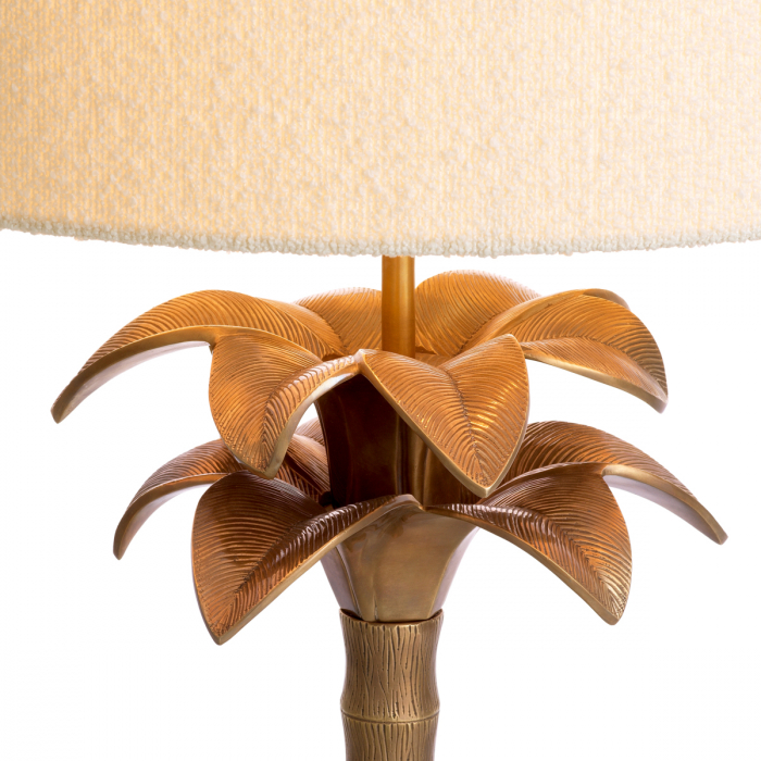   Lampă de masă Mediterraneo finisaj din alamă vintage cu abajur bouclé 116717 EICHHOLTZ [4]
