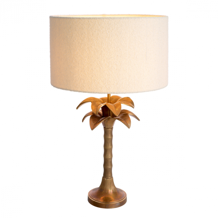   Lampă de masă Mediterraneo finisaj din alamă vintage cu abajur bouclé 116717 EICHHOLTZ [2]