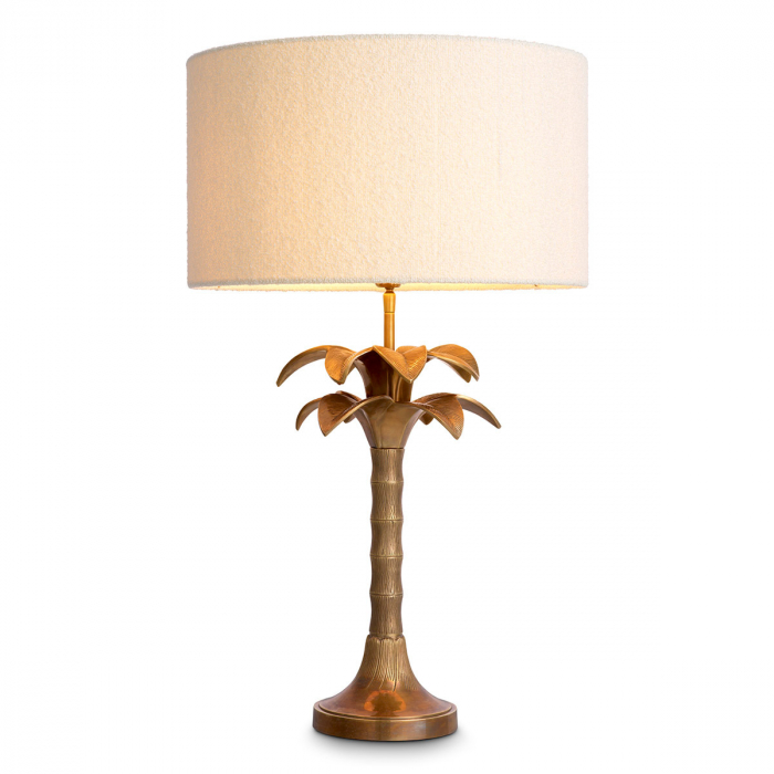   Lampă de masă Mediterraneo finisaj din alamă vintage cu abajur bouclé 116717 EICHHOLTZ [1]