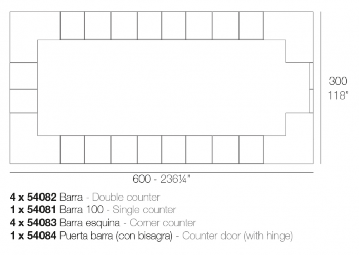 Usa pentru bar Vela 100 cm cu balama, 54084 - Vondom [7]
