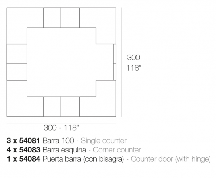 Usa pentru bar Vela 100 cm cu balama, 54084 - Vondom [6]